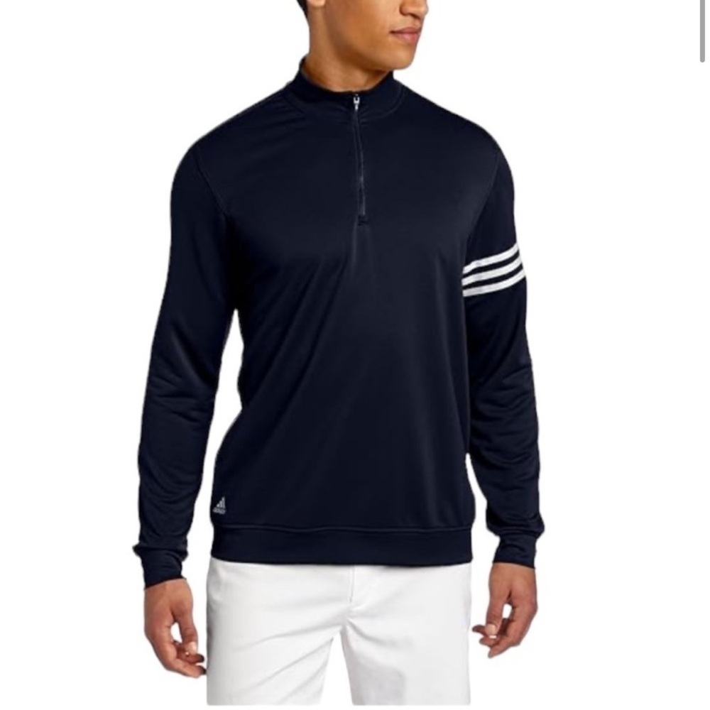 Adidas Quarter zip Black and White Climalite Shirt